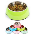Pet Dog Bowl With Rubber Base